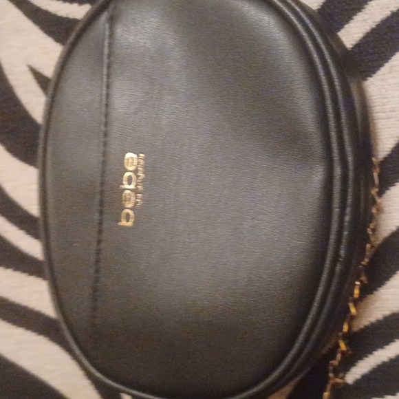 BEBE PURSE CROSSBODY BLACK, GOLD  NWT - Picture 6 of 9